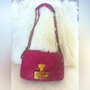 Marc Jacobs Mini Pink Quilted Leather Baroque Flap